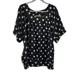 Notations Black & White Polka Dot Top Size 22/24